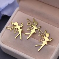 3pcs Exquisite Elf Fairy Charms Butterfly Wings Stainless Steel Pendant for Jewelry Making Earrings Necklace for Women Girl Gift