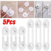 5Pcs Self Adhesive ABS Plastic Transparent Child Safety Lock Fridge Cabinet Door Anti-pinch Buckle Furniture Drawer Fixed Locks