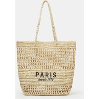 Women's Letter Hollow Straw Handbag Large Capacity Handwoven Shoulder Bag