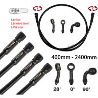 AliExpress Fireyouracing AN3 Braided Brake Hose Motorcycle Hydraulic Clutch Tube Master Cylinder 4 x banjo Brake Cable For Moto Bike Yamaha Honda Drz Dio