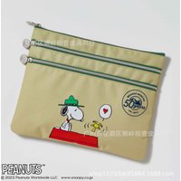 New Cartoon Cute Snoopy Clutch Coin Purse Student ID Test Paper Bag Multi-layer Document Storage Bag