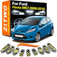 ZITWO 11Pcs LED Interior Dome Light Bulb Kit For Ford Fiesta MK7 2008 2009 2010 2011 2012 2013 2014 2015 2016 License Plate Lamp