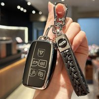 Key Fob Cover with Keychain for Land Rover LR4 Range Rover Sport Evoque Jaguar XF XJ XJL F-pace