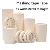 50m/20m Masking Tape White Color 12/18/60mm Single Side Tape Adhesive Crepe Paper for Oil Painting Sketch Drawing Supplies