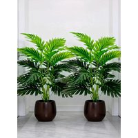 2PCS 24Leaves Areca palm simulation green plants realistic artificial trees suitable for bedroom living room outdoor decoration