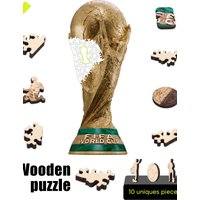 FIFA Official 2026 USA Mexico Canada World Cup Trophy Wooden Puzzle Laser Cut 3D Puzzle Home Decor Football Fans Souvenir Gifts