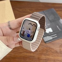 Silicone Magnetic Loop Band For Apple Watch Ultra 2 49mm 45mm 44mm 40mm 41mm 38-42-46mm Bracelet Series 10 9 8 7 6 SE 5 4 Strap