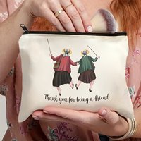 1 Piece of Best Friend Printed Makeup Bag - Multifunctional Zipper Pouch for Women, Perfect Travel Zipper Storage Bag, Fun Birthday Gift