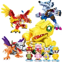 Digital Masters Building Blocks Garudamon Were Garurumon Agumon Digimon Greymon Model Brick Dejimon Toys Children Birthday Gift