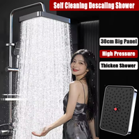 Upgraded 30CM Big Panel Self Cleaning Descaling Supercharge Ceiling Mounted Shower Head High Pressure Large Flow Bathroom Shower