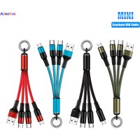 3 in 1 USB Type C Cable For Samsung S20 Xiaomi Mi 9 Keychain Charging USB C Cable For iPhone 13 12 11 Charger Micro USB Cable