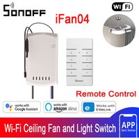 SONOFF iFan04 L/H WiFi Ceiling Fan and Light Switch Controller Support 433mhz RF Remote Control Smart Home Via Alexa Google Home