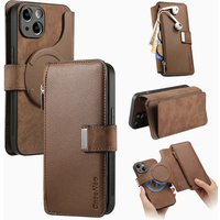With Magsafe Wallet Case For Xiaomi Poco X6 X5 X3 M6 M5S M4 M3 F6 F5 Pro F3 C31 Zipper Leather Multi 6 Card Slot Removable Cover
