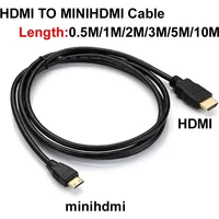 Mini HDMI to HDMI Cable 1080p 3D Gold Plated Cable For Monitor Tablet Camera DV graphics card HDTV Display Projection