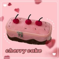 1Pc INS Sweetheart Cherry Mille Cake Plush Pencil Case Cute Soft Girl Stationery Bag Pouch Portable Kawaii School Supplies Gifts