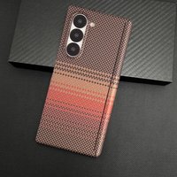 Business Fiber Kevlar Texture Slim Anti-Scratch Case for Samsung Galaxy Z Fold 7 6 5 Hidden Magnetic Charging Protection Cover