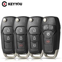 KEYYOU 2/3/4 Buttons Repalcement Remote Car Key Case For Ford Focus Fusion Edge Explorer Mk2 Mk7 Ranger HU101