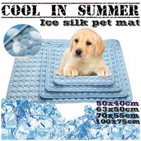 Pet Cooling Mat Dog Bed Cool Ice Silk Small Animal Puppy Blanket Water Absorption Sofa Cat Sleeping Pad Ice Silk Summer 5 sizes