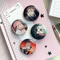 R-Ryomen S-Sukuna J-Jujutsu K-Kaisen Laser Badge Creative Pins Brooch for Bag Clothes Hat Decor Gifts Fans Collect