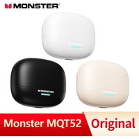 Monster MQT52 TWS Bluetooth 5.4 Earphones Gaming Noise Reduction Headphones Running Sports Earbuds Low Latency HD Call Headset