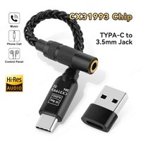 HiFi Audio DAC Headphone Amplifier CX31993 Chip 32b/384kHz Decoder USB C to 3.5mm Adapter Cable for iPhone15 16 Samsung IEM AMP