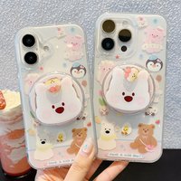 Cute Cartoon Rotate Puppy Magnetic Holder Phone Stand Grip Tok GripTok Support For iPhone 16 15 Samsung For Magsafe Accessories