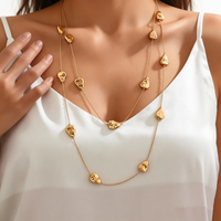 Bohemian Long Wrap Around Gold Necklace Irregular Metal Pendant Statement Jewelry for Women Party Daily Gift