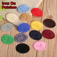 10Pcs Nylon Iron on Patches OK Repair Patch Small Embroidered Sew on Iron on Patches for DIY Cloth Plant Repair Fabric Appliques