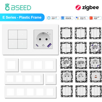 BSEED Zigbee 1/2/3/4Gang Smart Light Curtain Shutter Dimmer Switches Mechanical Buttons EU Sockets USBC DIY Parts Plastic Frames
