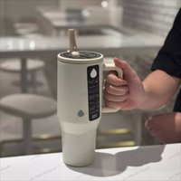 Travel Mug, 40oz Stainless Steel Vacuum Insulated Tumbler with Handle & Straw - Leak-Proof for Home Office Outdoor