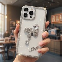Luxury Glitter Rhinestone Butterfly Case for iPhone 17 Pro Max 16 15 14 13 12 11 Full Bling Diamond Cover Funda 15 Pro 14 Pro
