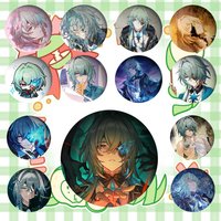 Honkai Star Rail Anaxa Brooches Stylish Ornament Pins Exquisite Round Badge Bag Accessories Jewelry Gifts