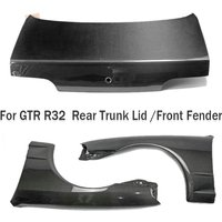 For Nissan GTR R32 Skyline Real Carbon Fiber & GLASS fiber Front Fender Trunk Lid Mini Body Kit 1989-1994