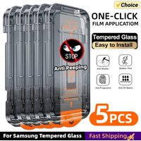 5PCS Easy Install Anti-spy Screen Protector For Samsung S24 S21 S22 S25 Ultra Plus S23Fe A52 A51 A71 A35 A25 A15 Anti-spy Glass