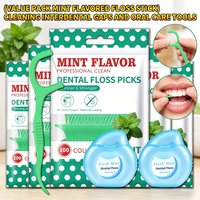 Value Pack Mint Dental Floss Picks Fine Smooth Floss Sticks Effective Interdental Cleaning