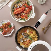 220V Multifunctional Pot Home Non-stick Electric Wok Large Capacity Electric Hot Pot With Steamer Reservation Rice Cooker 4.5L