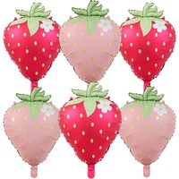 Strawberry Balloon Cute Sweet Foil Mylar Fruit Balloon Strawberry Themed Birthday Party Decoration Girls Kids Baby Shower Supply