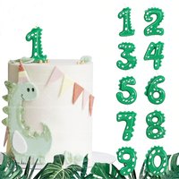 1pc Dinosaur Birthday Candle 0-9 Green Number Cake Topper for Dinosaur Theme Party Cake Decoration