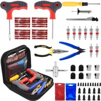 65Pcs Car Tyre Puncture Repair Kit Tubeless with Tire Plug Kit Universal Flat Tire Repair Tool for Car Truck Motorcycle Tractor