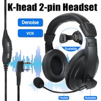 ABBREE PTT VOX MIC Flexible Earphone Two Way Radio Headset for Baofeng UV-21 Pro UV-5RH Quansheng UV-K5(8) UV-K6 Walkie Talkies