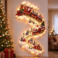 Neue Weihnachts-Wandbeleuchtung „Magic Trail“ – LED-Leuchtende Weihnachtsdekoration 2026, Weihnachtsmann-Zug, Rentier, Geschenk, Weihnachtsparty-Zubehör