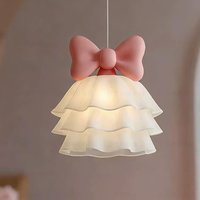Pink Bow Children's Room Chandeliers Cute Girl Bedroom Bedside Lamps LED Romantic Warm Baby Room Princess Room Chandelier