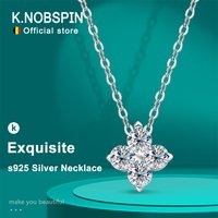 KNOBSPIN D VVS1 Moissanite Pandent Necklace GRA Certified 0.4ct Lab Diamond s925 Sterling Silver Dainty Necklaces for Women