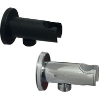 Round Wall Supply Elbow with Hand Shower Holder Square 1/2″Shower Hose Connector, Wall Mount Drop Ell Union Water Outlet