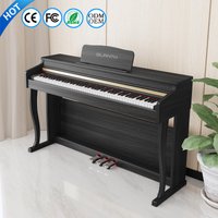 88 Key Weighted Digital Piano Wood Grain Inner Hammer Action Upright Electronic Piano With Slide Cover MIDI For Professional