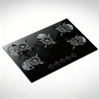 Intelligenter 5-Flammen-Gasherd aus gehärtetem Glas, professionelles Gaskochfeld zur Einbau- oder Tischarmmontage mit elektrischer Zündung