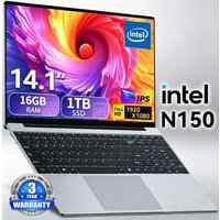 2026 New Intel N150 Gaming Laptop Windows 11 Pro 16GB RAM 1/2TB SSD 1920*1080 HD Office Study 14.1" Laptops Notebook Computer PC