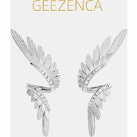 GEEZENCA 925 Sterling Silver Angel Wing Stud Earrings For Women Original Design Chic Zircon Feather Earrings Luxury Jewelry Gift