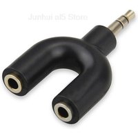 U Type Adapter Y Shape 3.5mm Stereo Audio Jack Headphone 1 to 2 Earphone Microphone Splitter For MP3/4 Player Share Music B5