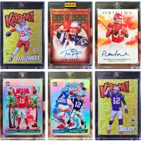 PANINI football DIY Brady Mahomes kaboom downtowm Laser rainbow signature foil collectible card Boy Christmas birthday present